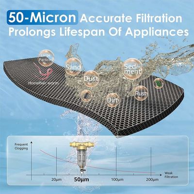 Sistema di filtrazione di pre filtrazione dell'intera casa del filtro dai sedimenti di risucchio di rotazione 50 micron